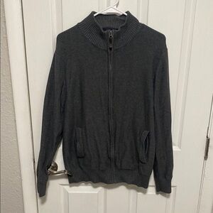 Merona Gray Zip Up Sweater with Mock Neck